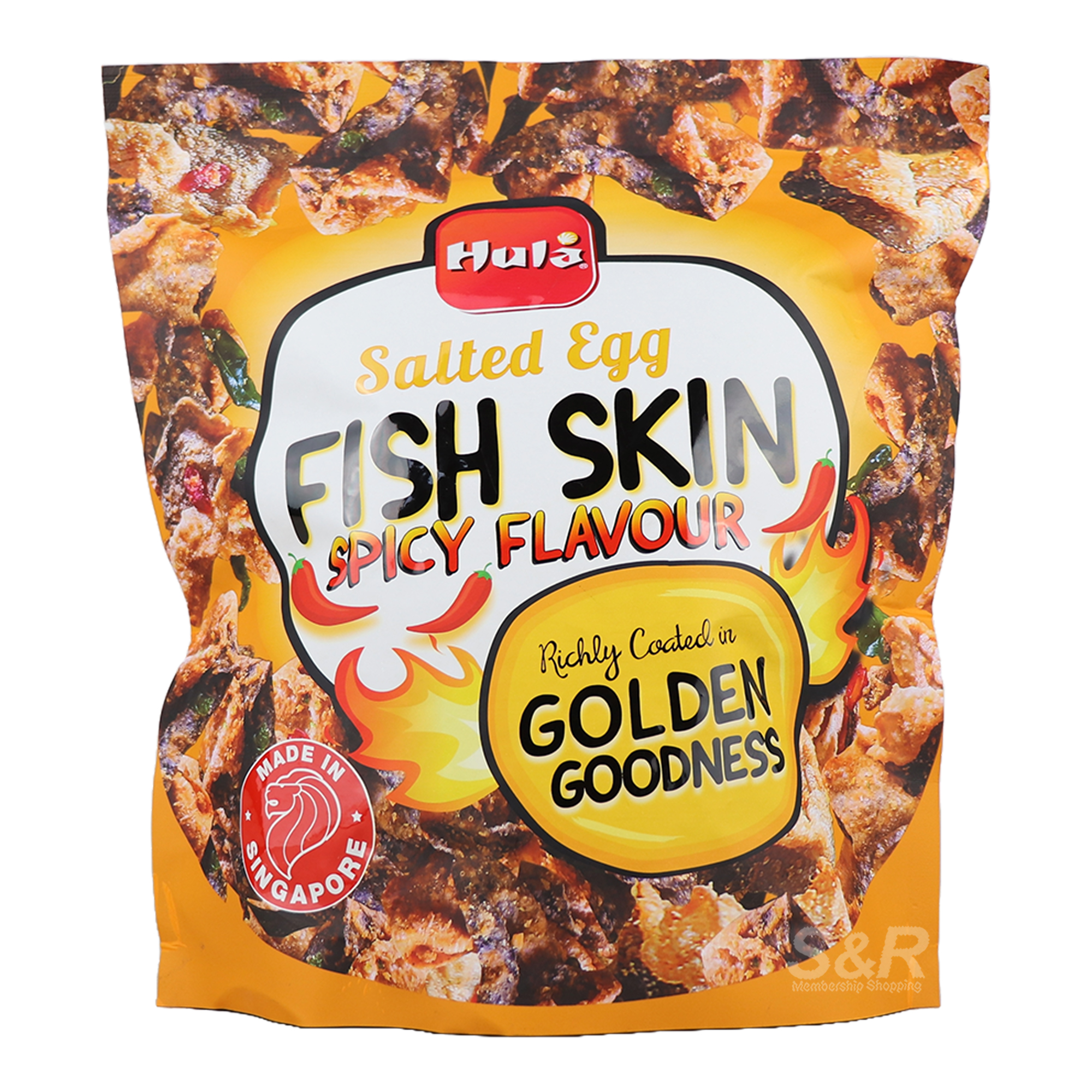 Hula Salted Egg Fish Skin Spicy Flavor 200g Hula Salted Egg Fish Skin Spicy Flavor 200g